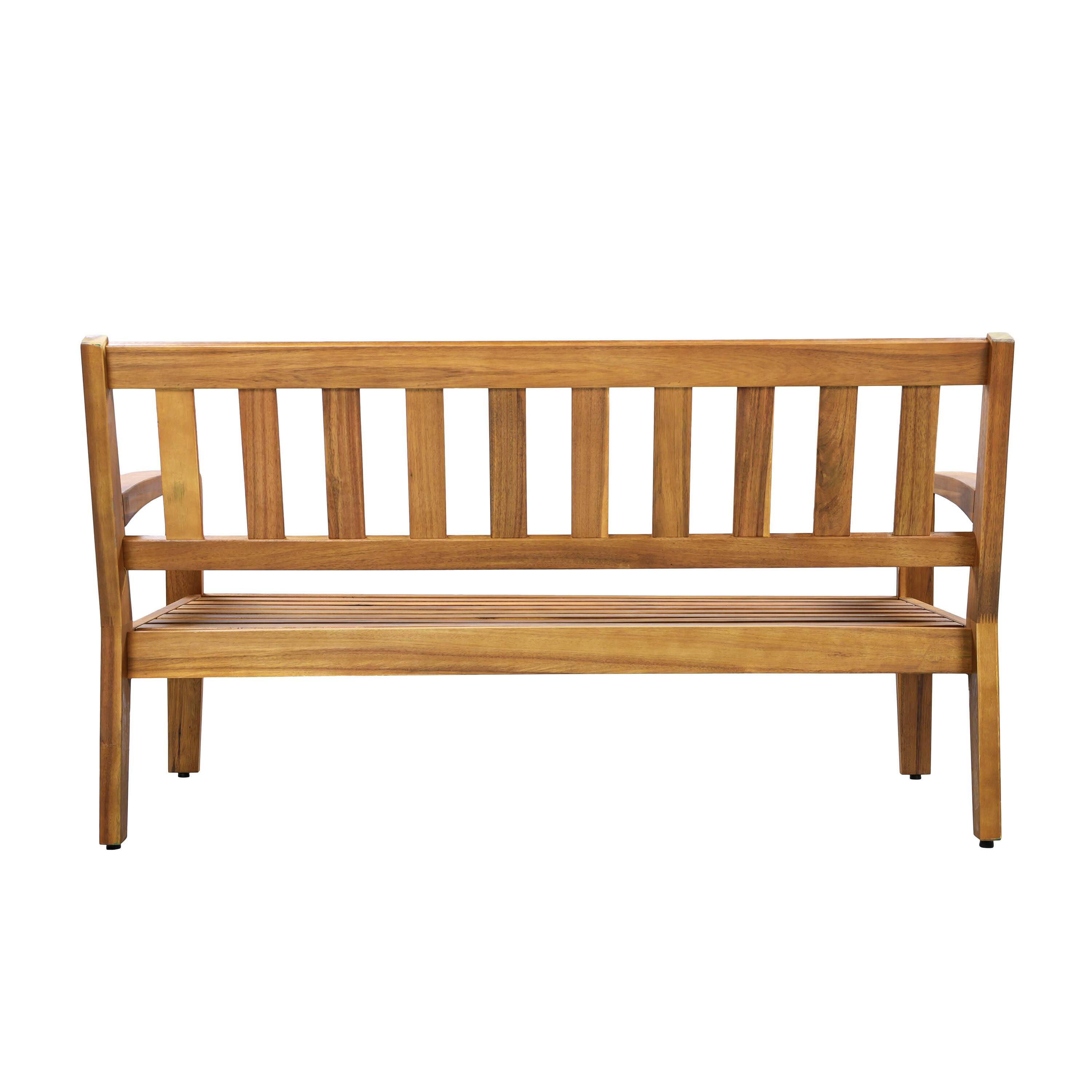 Back. Whisen - 2-Piece Outdoor Acacia Wood Conversation Set - Loveseat & Coffee Table with Water-Resistant Cushions - Red|Teak.