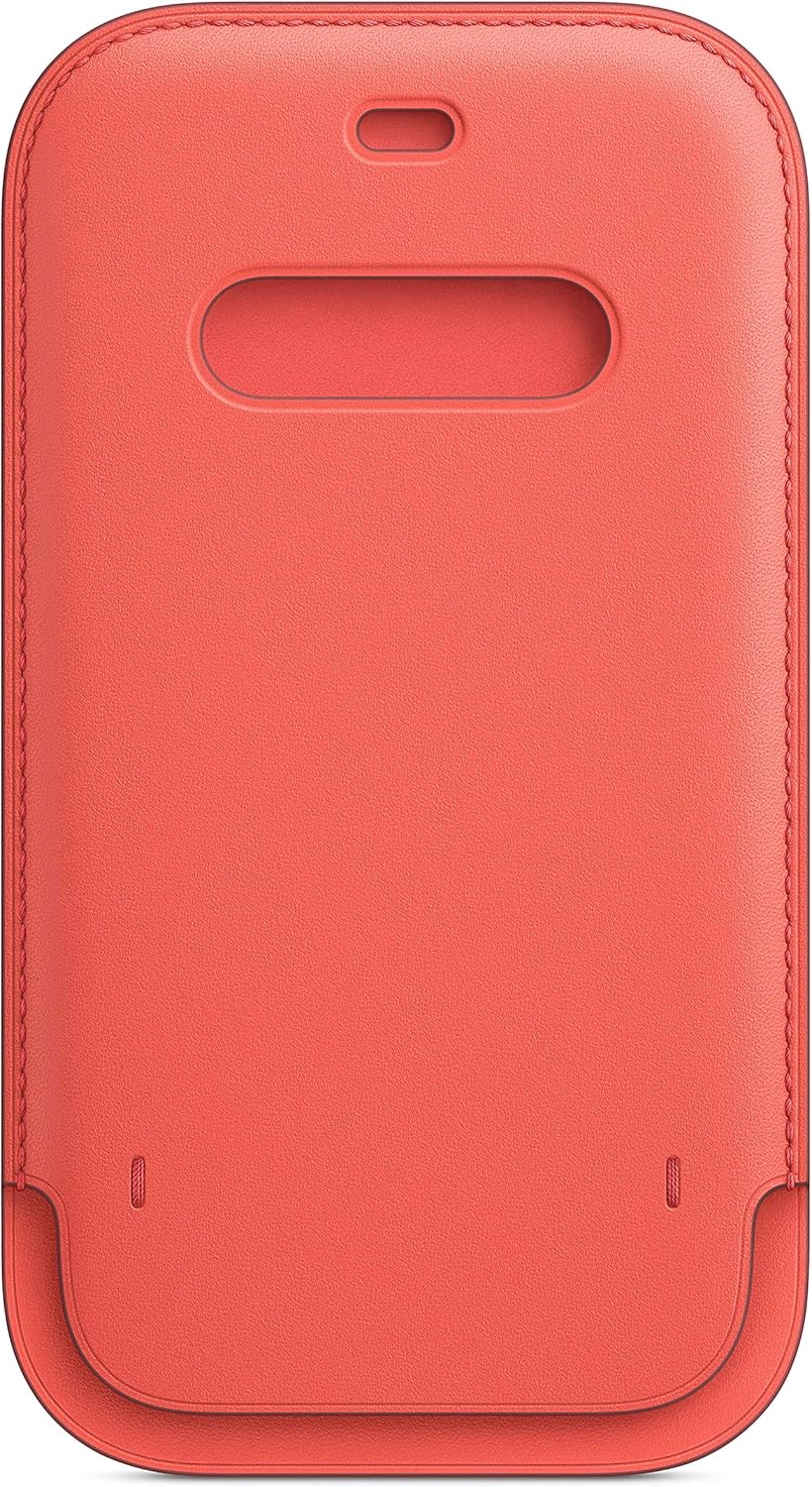 Apple - iPhone 12 and 12 Pro Leather Sleeve with MagSafe - Pink Citrus - Brown