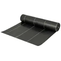 Costway - 6.5 x 330FT Weed Barrier Landscape Fabric 3.2 OZ Heavy Duty Woven Gardening Mat - Black - Front_Zoom