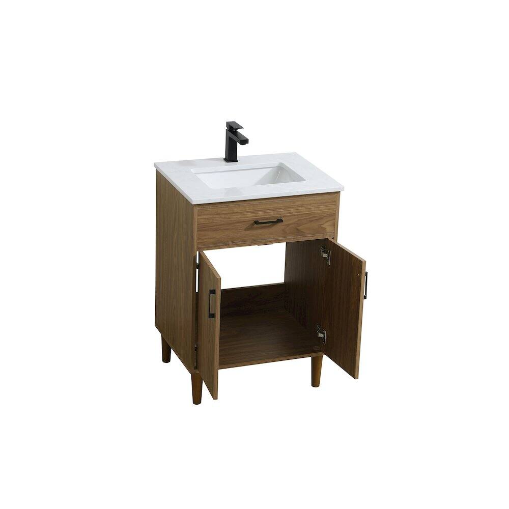 Alt View 1. Elegant Kitchen and Bath - Chandler 24 Inch Single Bathroom Vanity In Walnut Brown - Walnut Brown.
