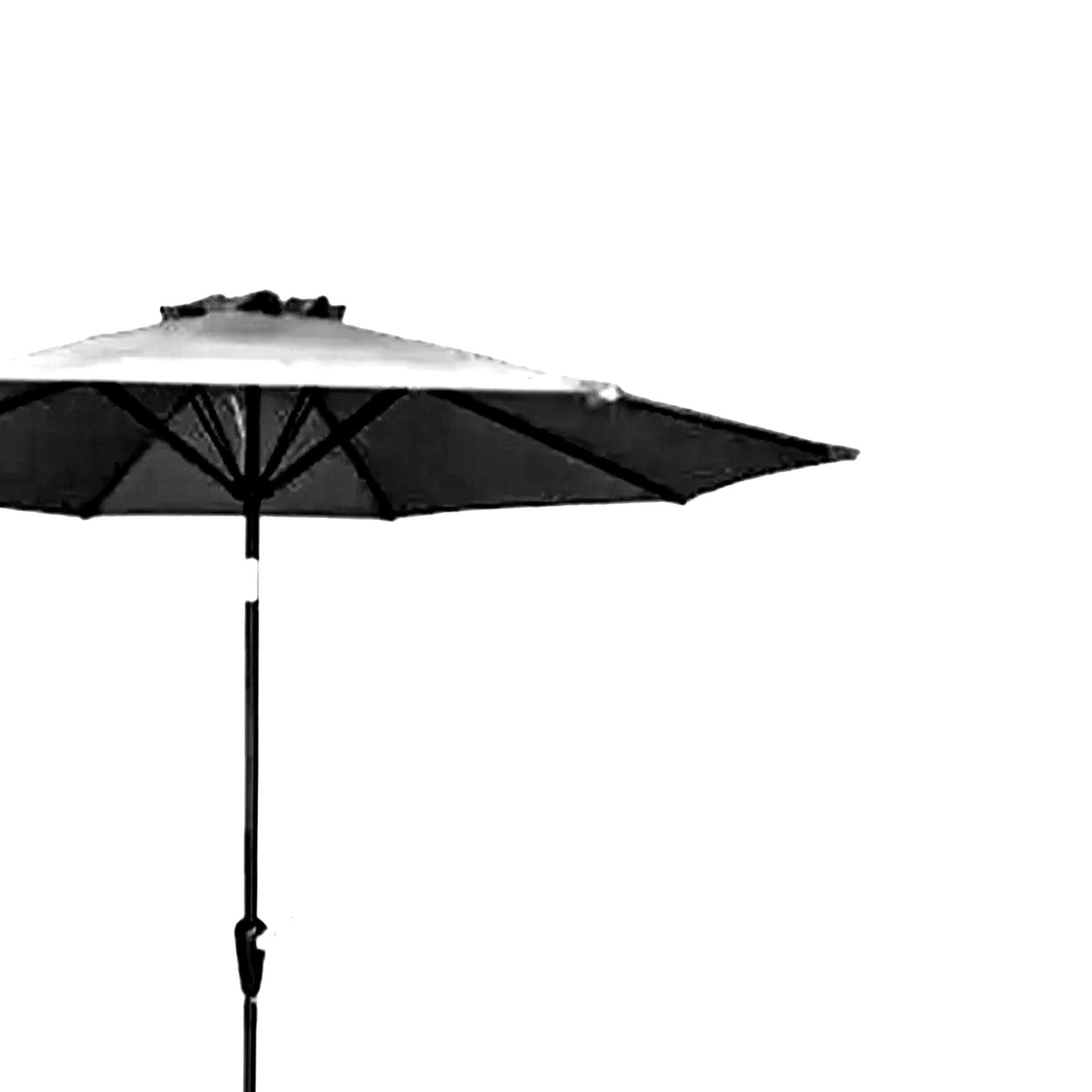 Alt View 5. Four Seasons Courtyard - Four Seasons Courtyard 9 Foot Round Olefin Fabric Belmont Market Umbrella, Navy - Navy.