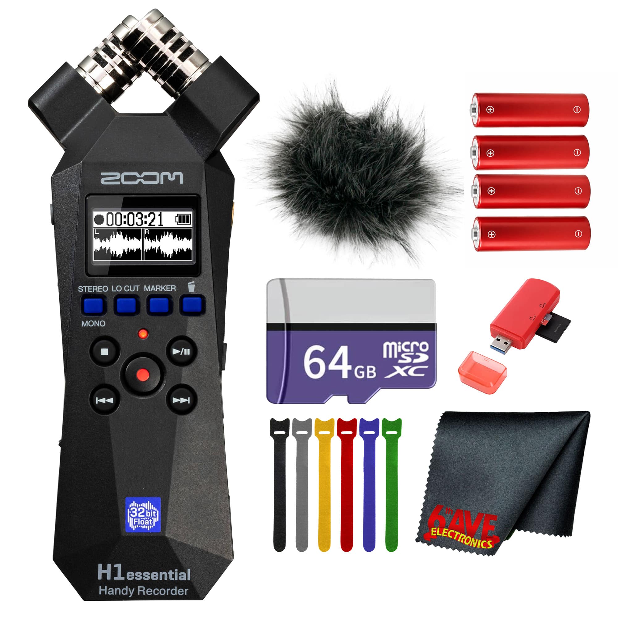 Zoom - H1essential 2-Track 32-Bit Float Portable Recorder + 64GB Card