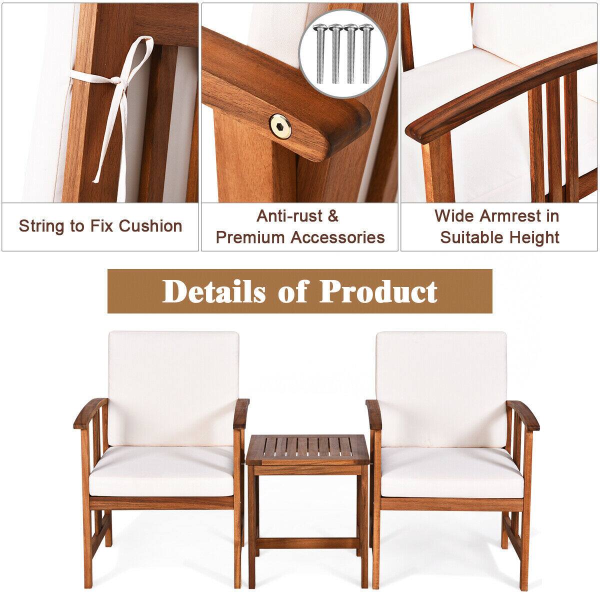 Details of Product, String to Fix Cushion, Anti-rust & Premium Accessories, Wide Armrest in Suitable Height