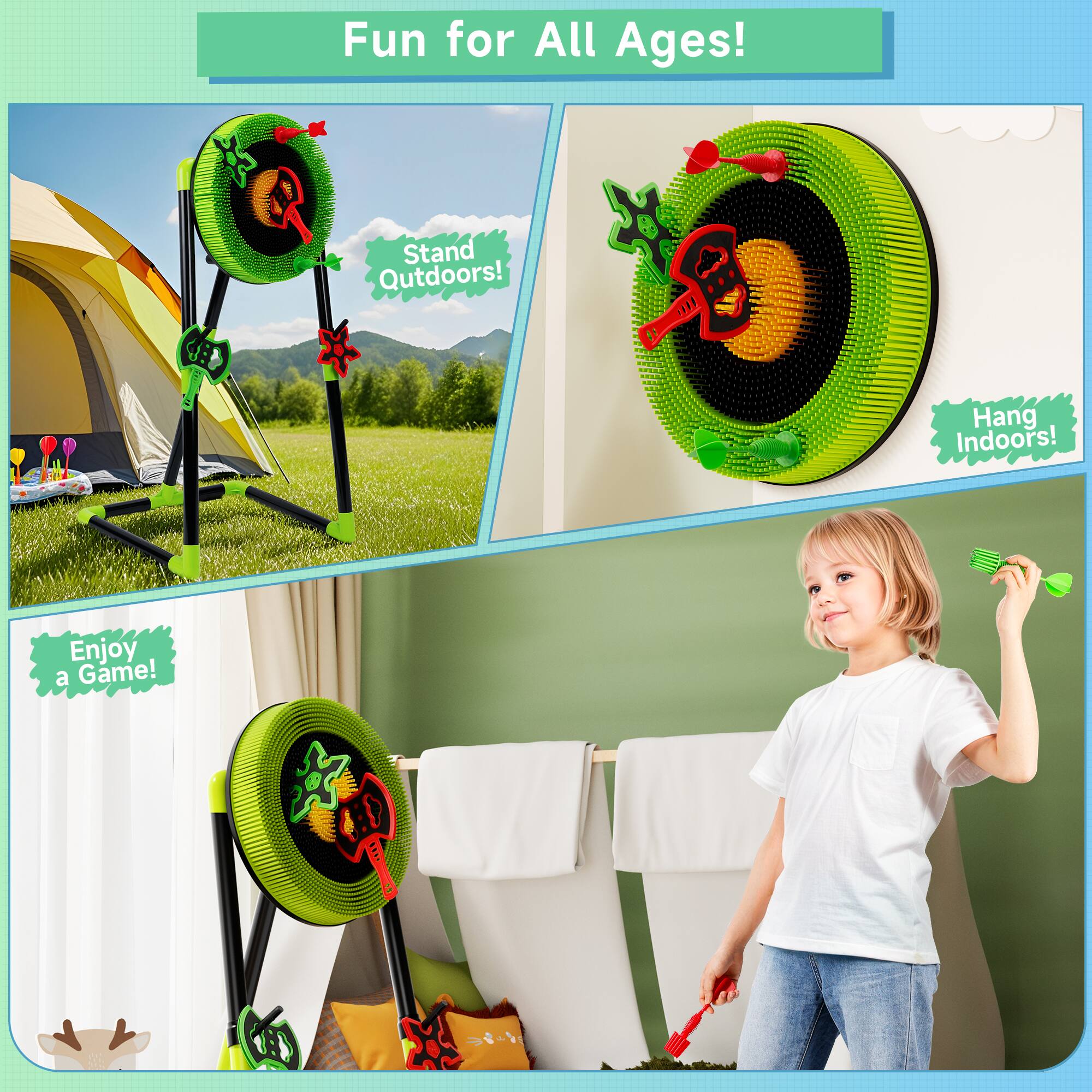 Fun for All Ages!  
Stand Outdoors!  
A Hang Indoors!  
Enjoy a Game!