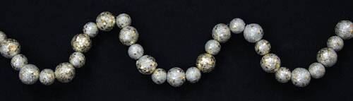 Front. BreeBe - Platinum Glitter Ball Garland - Silver.