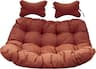 LeisureMod - 2-Person Egg Chair Cushion with Headrest - Folding Double Swing Chair Replacement Pad, Weather-Resistant - Cherry