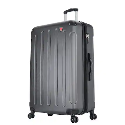 Front. DUKAP - Intely Hardside Spinner Luggage 32" with Integrated Digital Weight Scale - GREY.