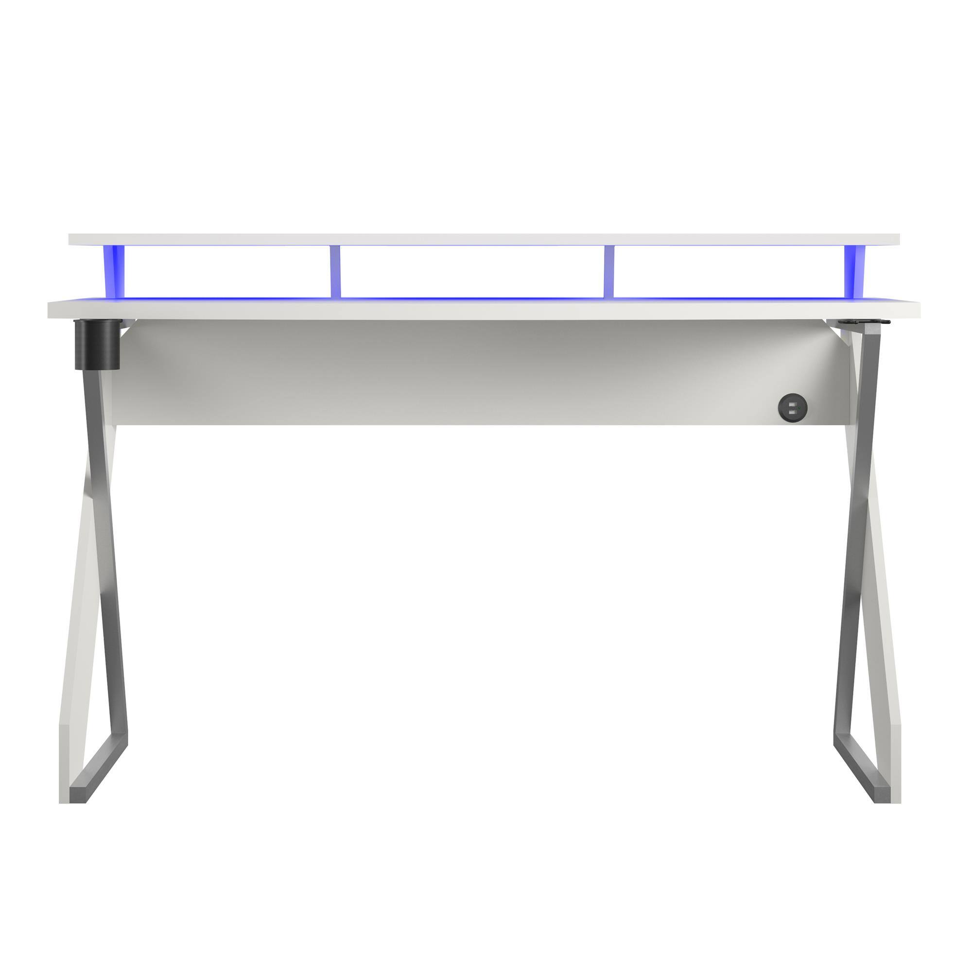 Back. APRILSOUL - Xtreme Gaming Desk with Riser White - White.