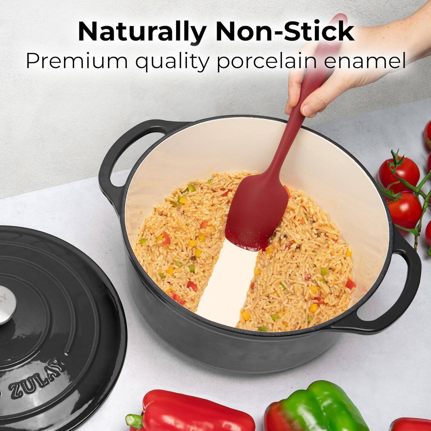 Naturally Non-Stick  
Premium quality porcelain enamel