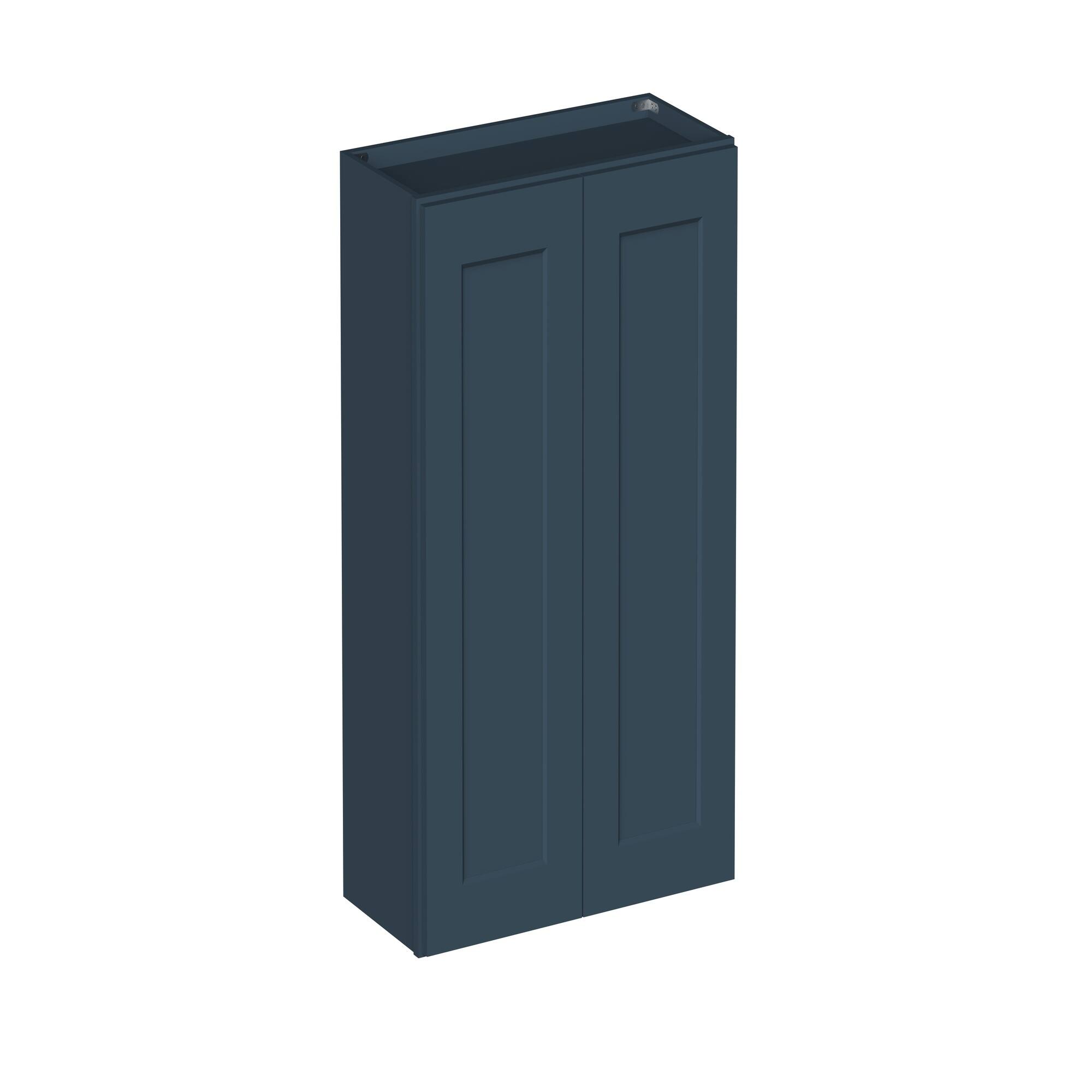 Angle. Boyel Living - 27-in W x 36-in H x 12-in D Shaker RTA Kitchen Wall Cabinet with Soft-Close - Charcoal Blue.