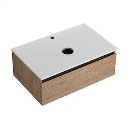 Loheer - 30 inch wall mounted bathroom vanity Base Without Sink - Light Coffee