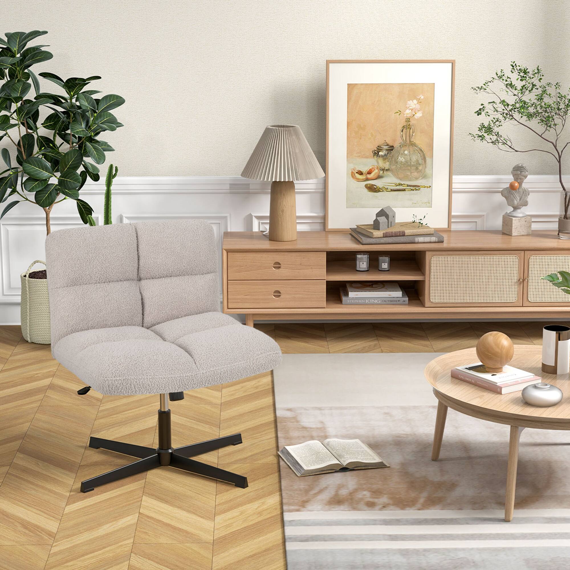 Alt View 13. Costway - Modern Armless Swivel Office Chair with Adjustable Height - Grey.