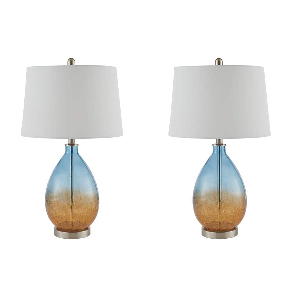 Luckbyte - Cortina Ombre Glass Table Lamp Set of 2