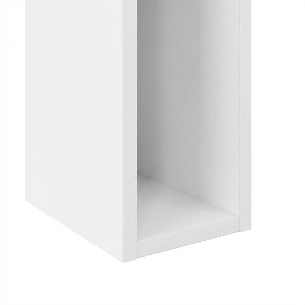 Alt View 2. FurniFact - White 2-Tier Open Shelf Bookcase with Stylish Wooden Design - White.