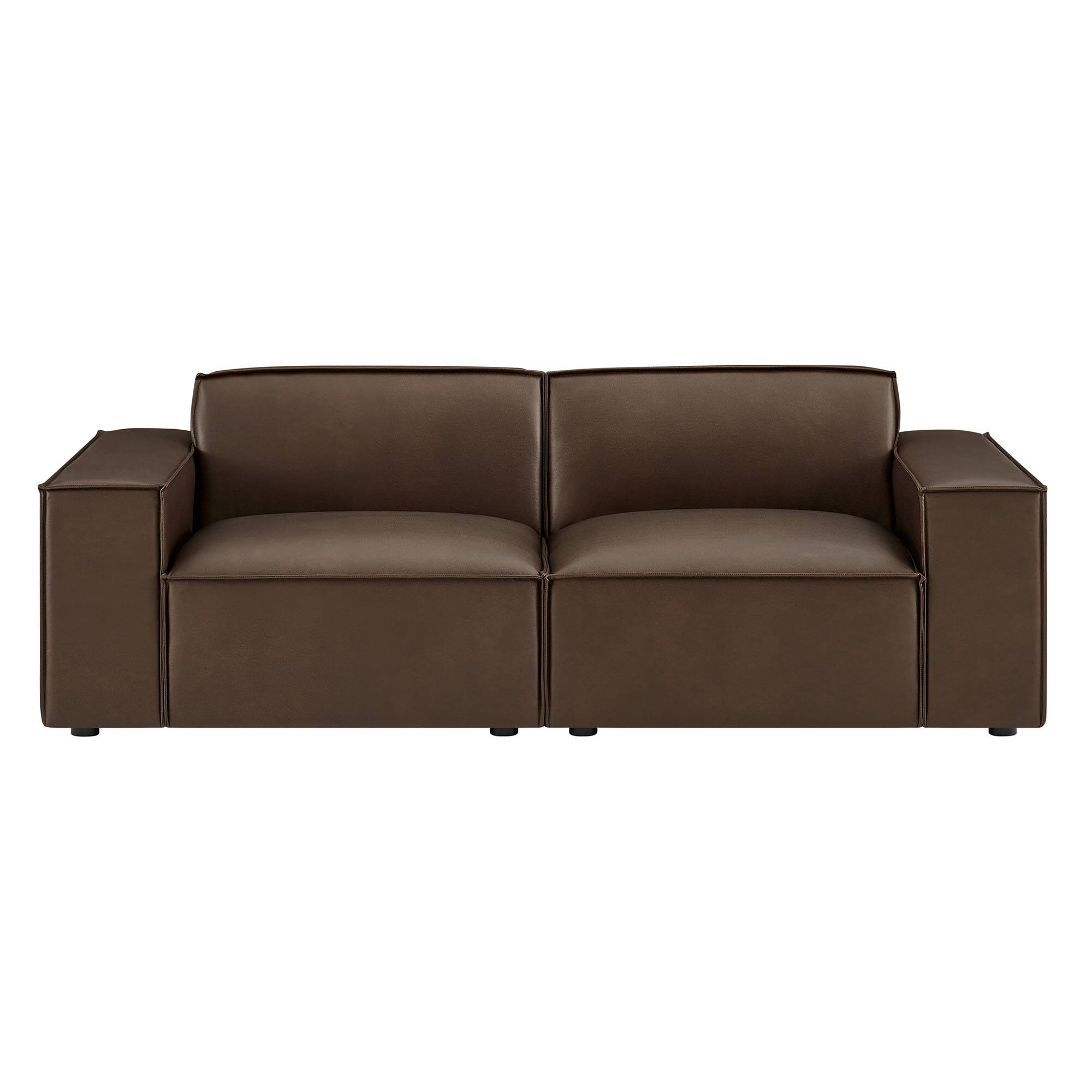 Alt View 4. Modway - Restore 2-Piece Vegan Leather Modular Loveseat by Modway - Espresso.