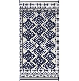TinyHomie - Portable Outside Camping Area Carpet Mat Outdoor Rug for Patio for Decor Reversible Rug - Blue and White