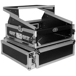 ProX - T-2MRLT Flight Case with Laptop Shelf for 2U Rack x 10U Top Mixer DJ Combo