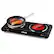 Front. Cusimax - Portable Two 7.1" Burner 1800W Electric Hot Plate Infrared Glass Temper Control Cooktop For Dorm Office Coffee - Black.