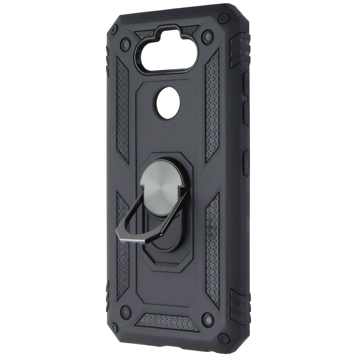 Front. Mybat - Mybat Premium Case with Ring Stand for LG K31 / Aristo 5 / Fortune 3 - Black - Black.