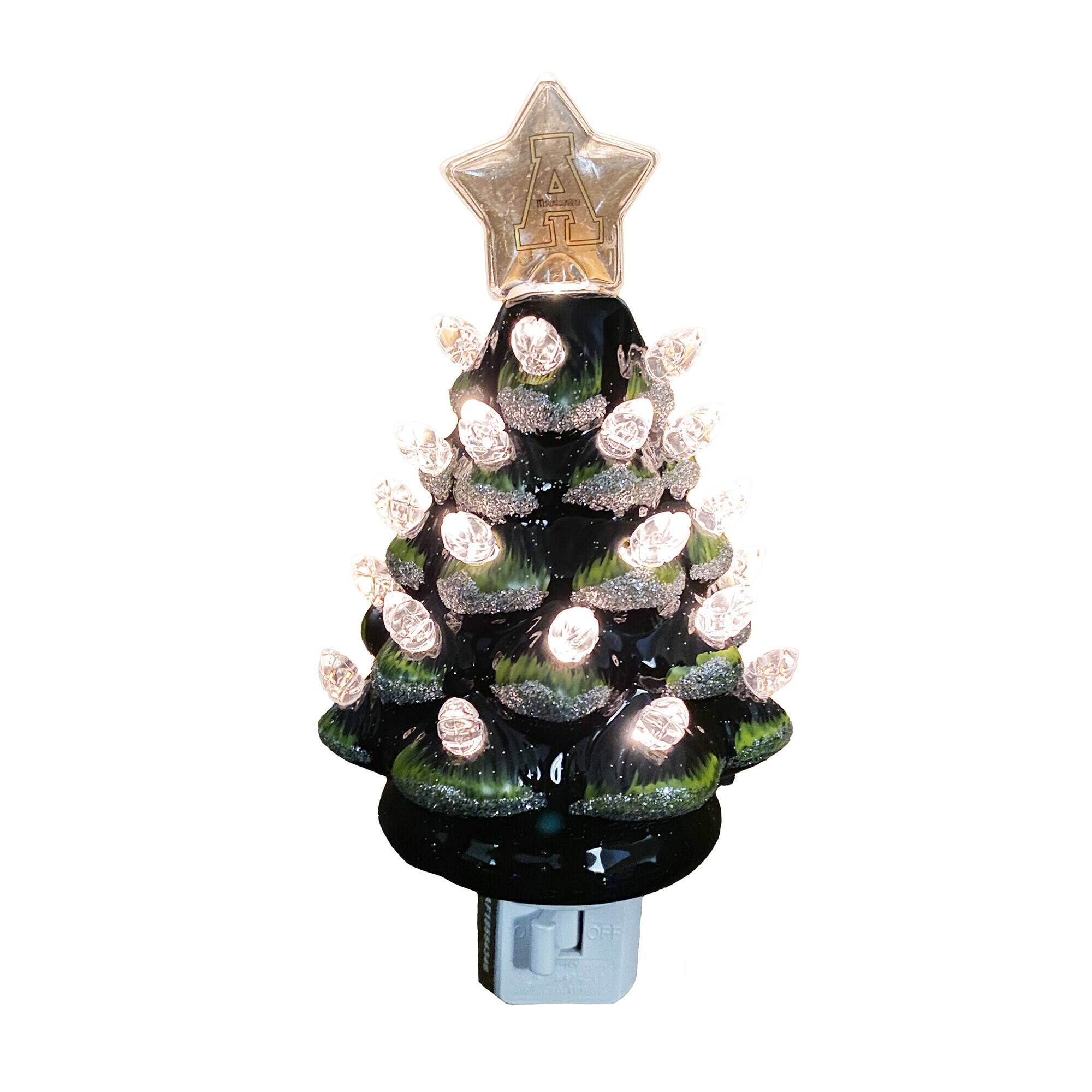 Alt View 1. Santa's Workshop - Appalachian State Mountaineers 6.5" Tree Night Lite - Gold.