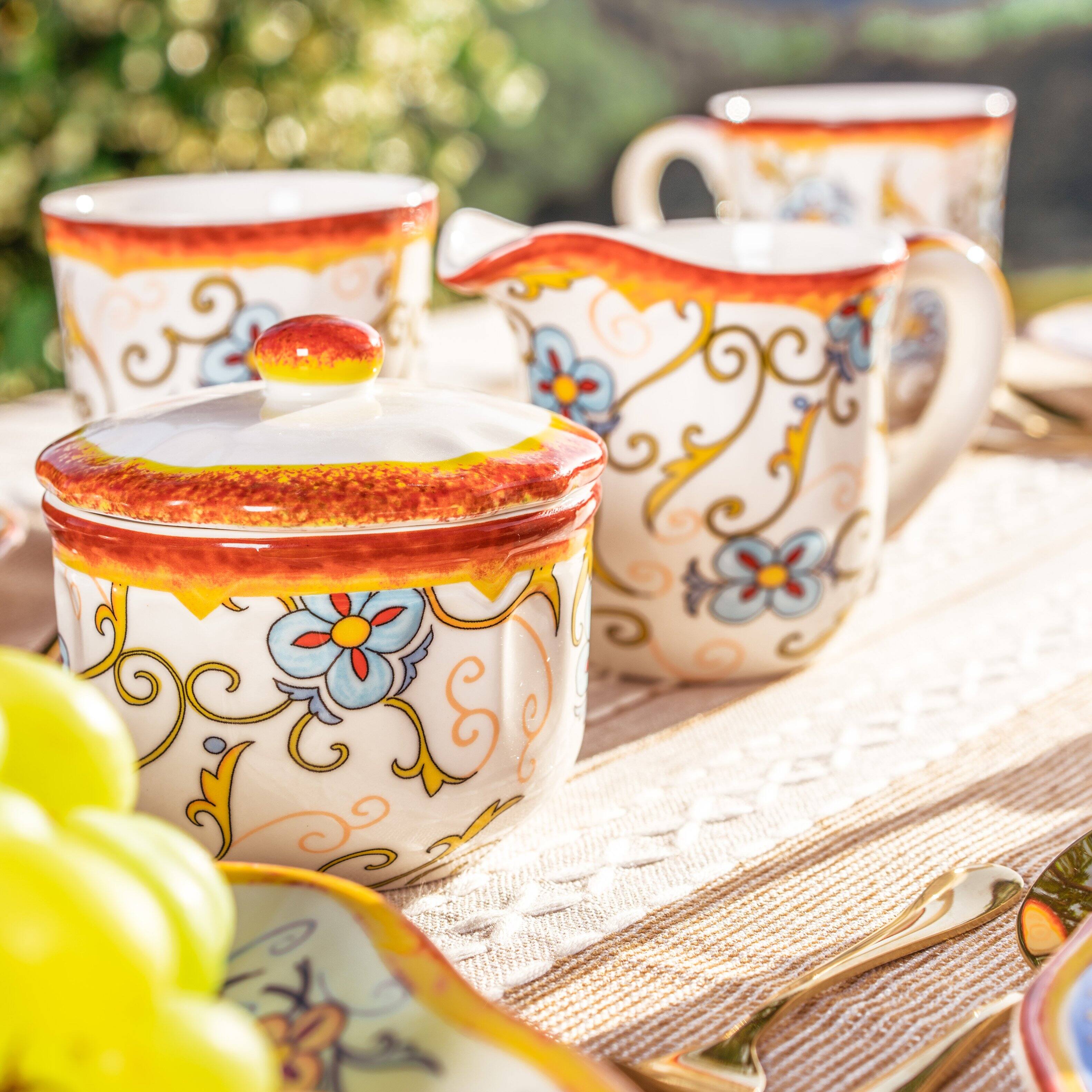 Back. Euro Ceramica Home - Duomo 3-Piece Breakfast Accessory Set - gold.