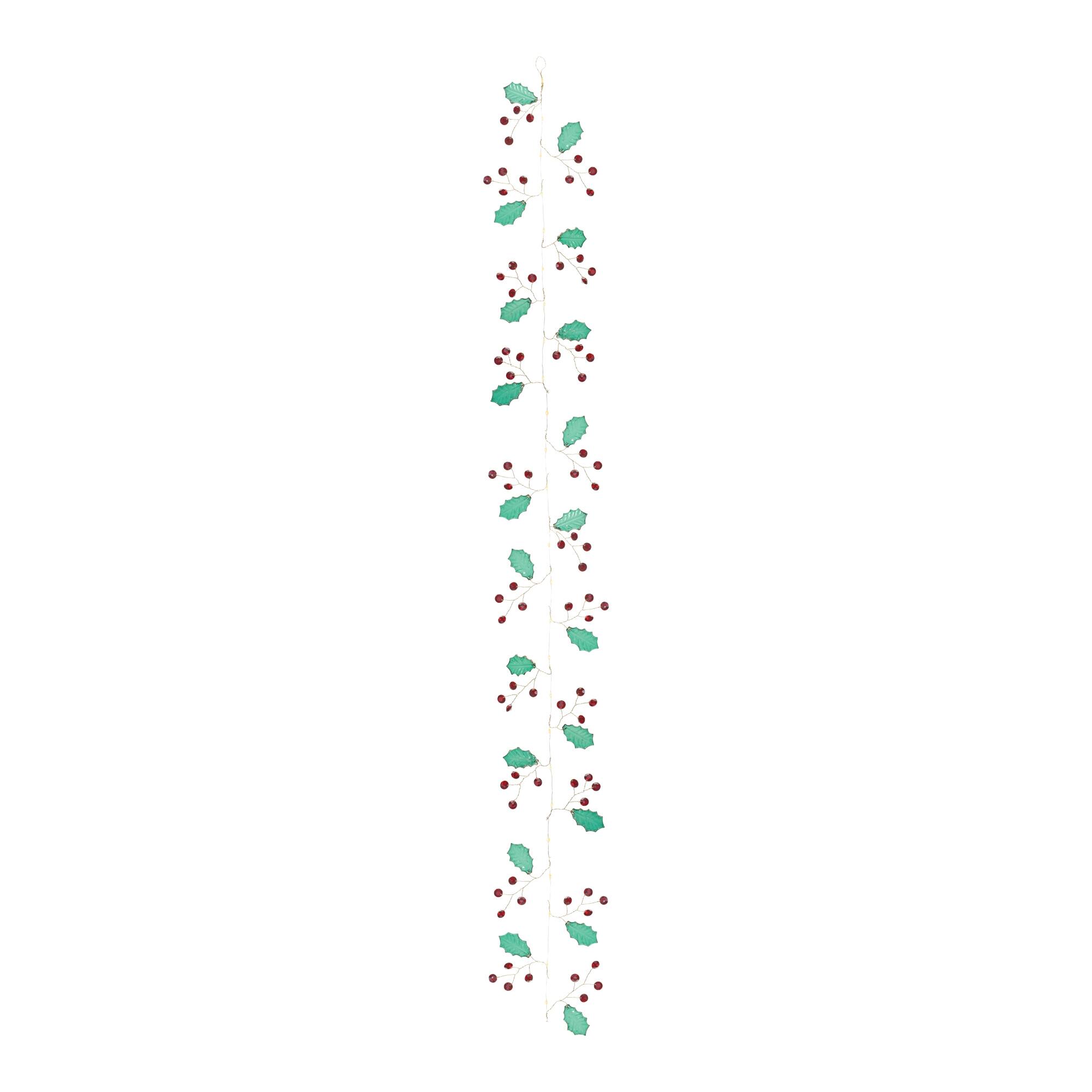 Angle. BreeBe - Holly and Jem Jewel Garland (Set of 2) - Green, Red.