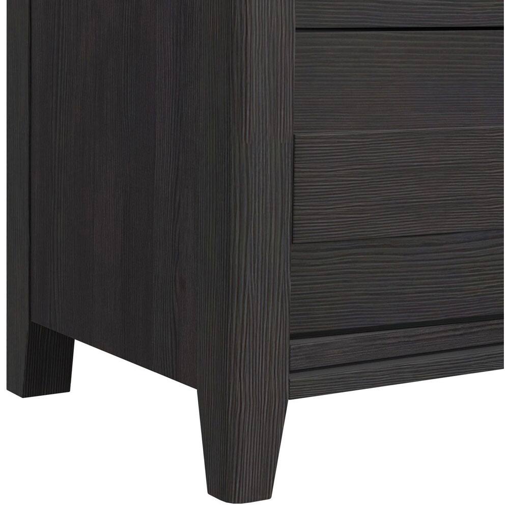 Back. Elements - Tobias 6 Drawer Dresser — Black - Black with silver drawer pulls.
