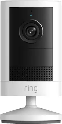 Front. Ring - Ring Outdoor Cam, Battery-powered (newest model) — Wide-Angle Retinal 2K Video, 6x Enhanced Zoom, Night Vision Wht - White.