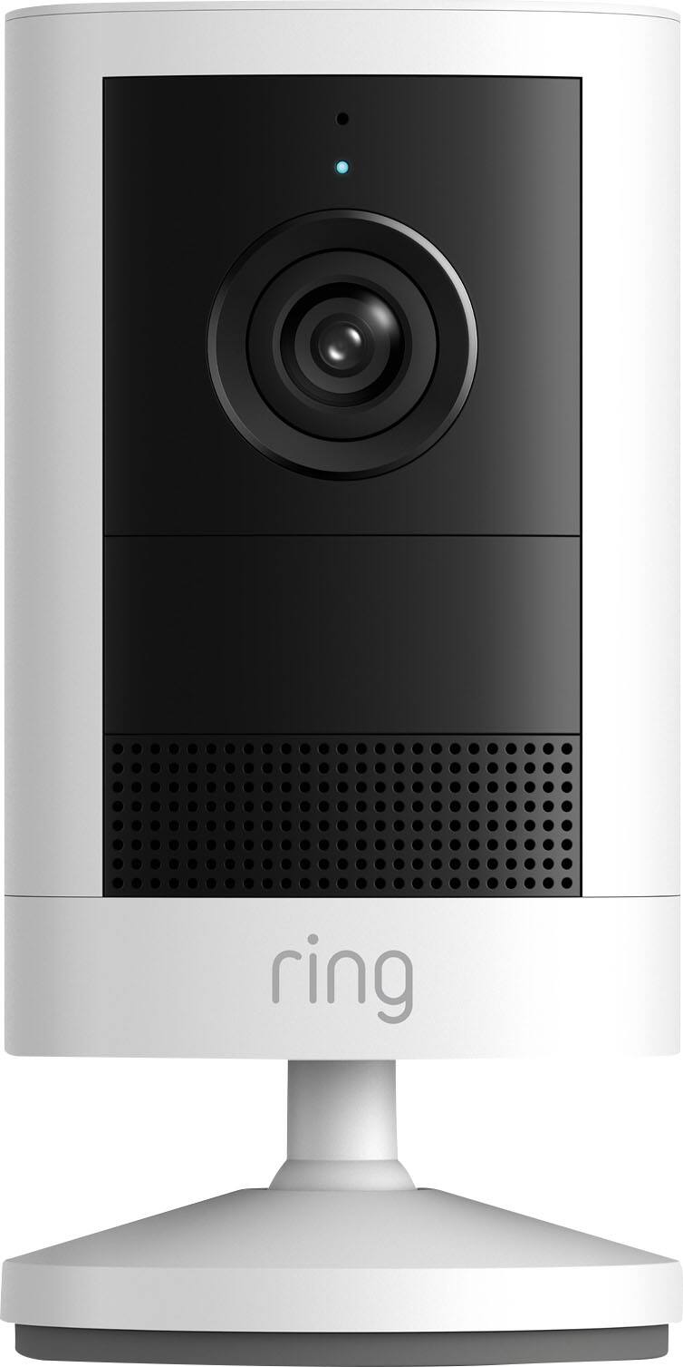 Front. Ring - Ring Outdoor Cam, Battery-powered (newest model) — Wide-Angle Retinal 2K Video, 6x Enhanced Zoom, Night Vision Wht - White.