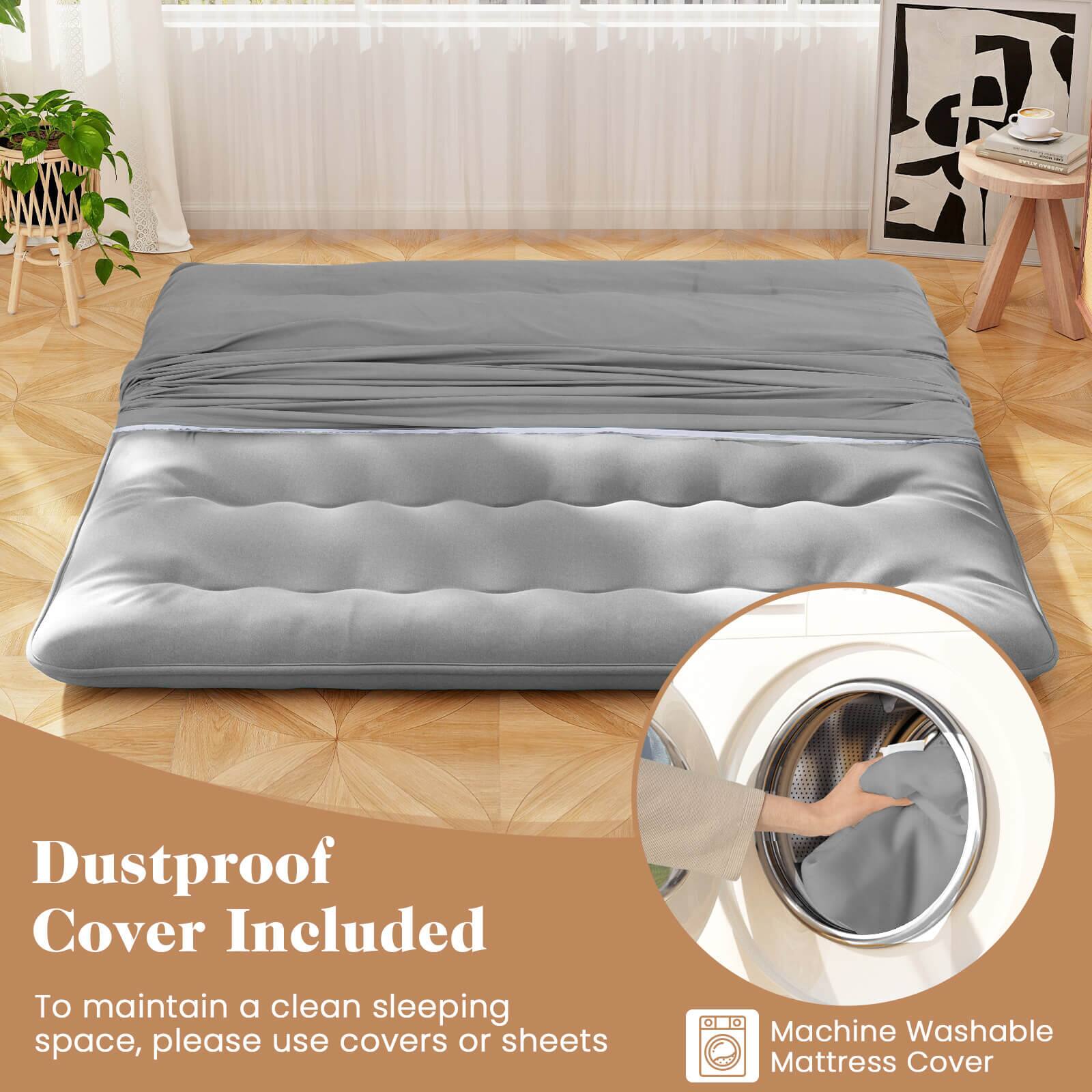 Dustproof Cover Included

To maintain a clean sleeping space, please use covers or sheets

Machine Washable Mattress Cover