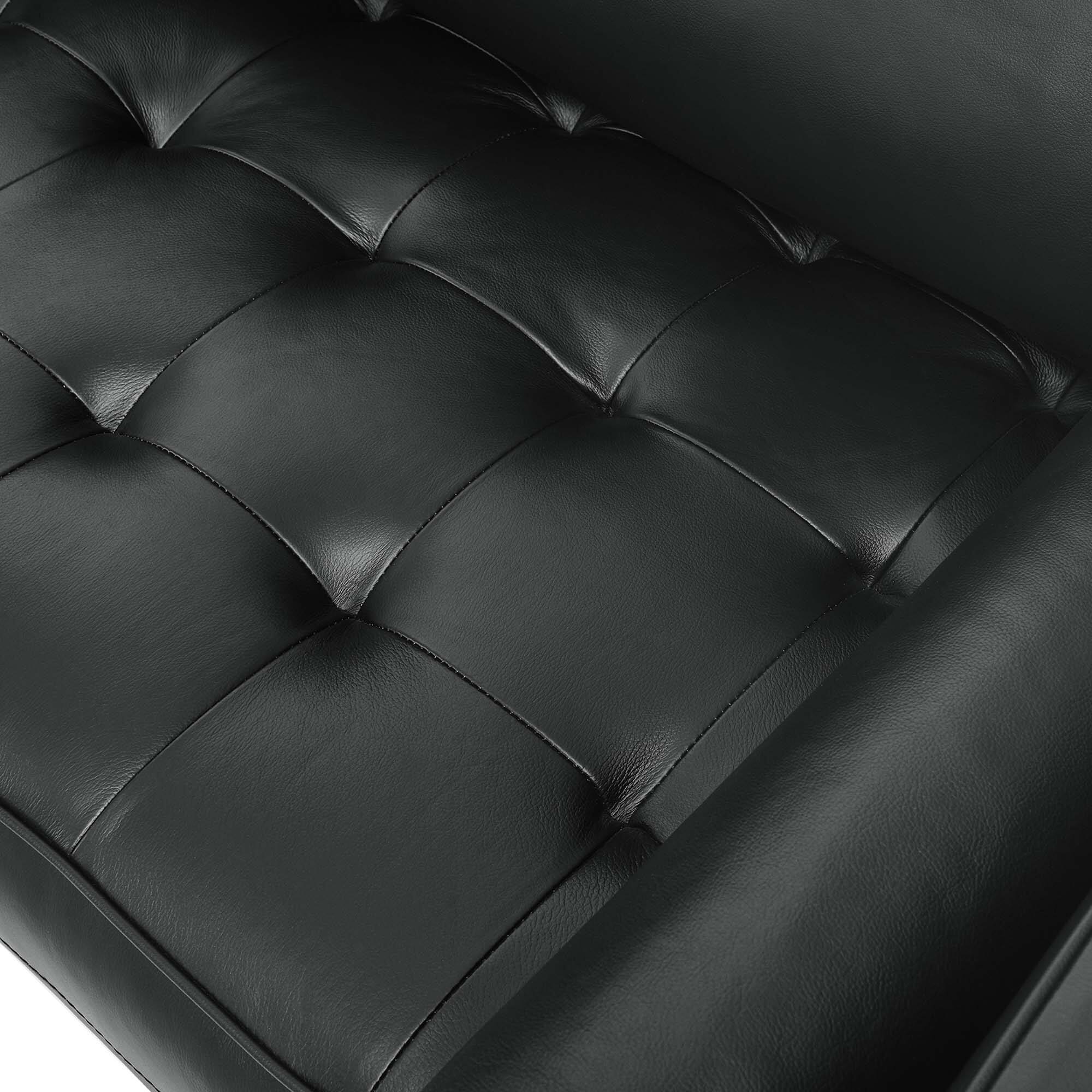 Alt View 2. Modway - Valour Leather Sofa by Modway - Black.