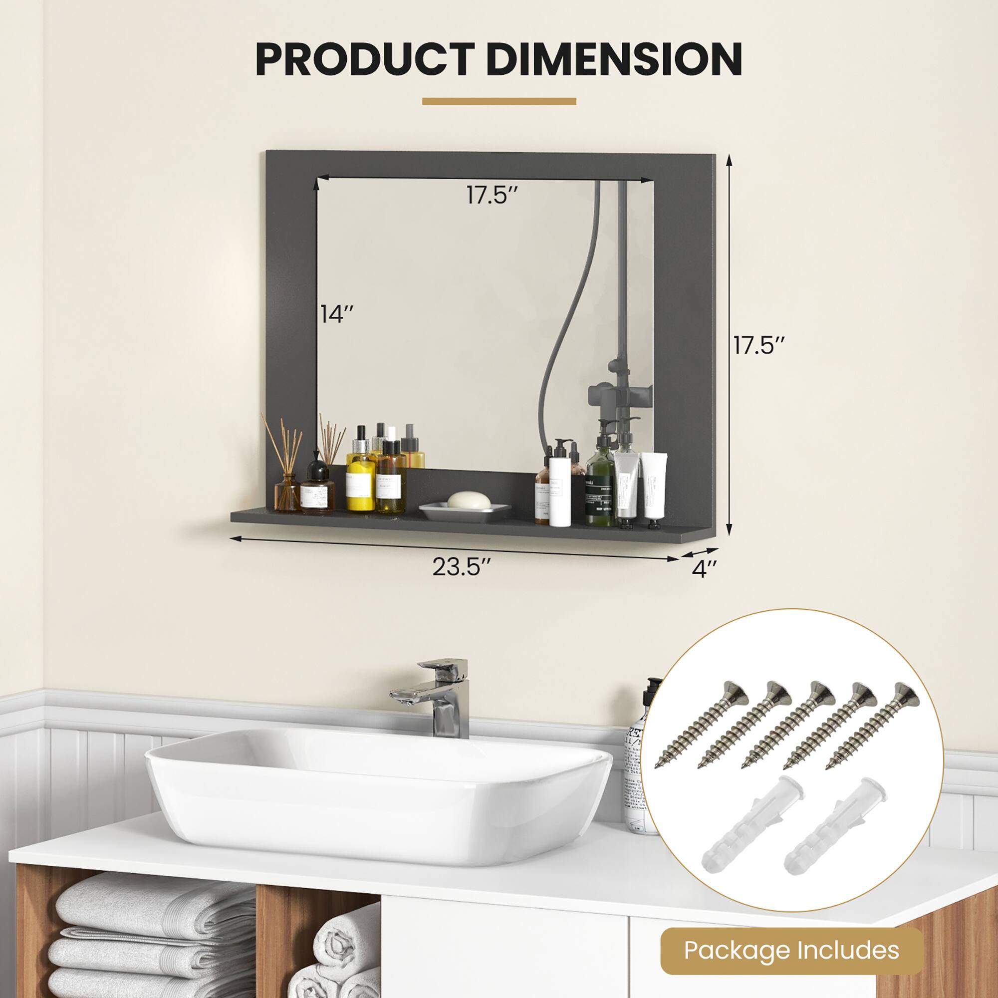 PRODUCT DIMENSION

17.5" x 14" x 17.5" x 23.5" x 4"

Package Includes