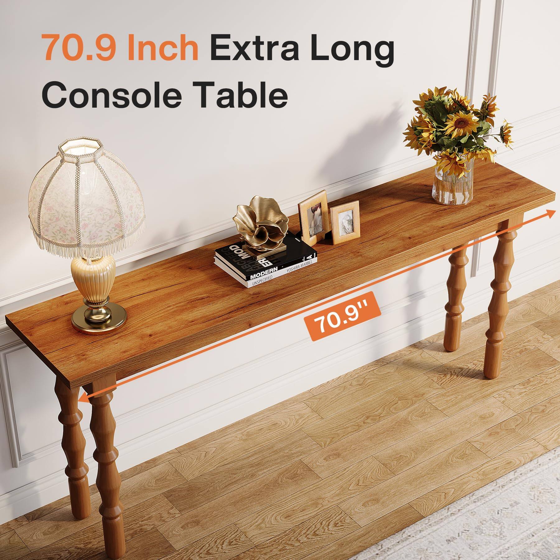 Tribesigns 70.9 Inch Extra Long Console Table for Entryway, Narrow Sofa ...