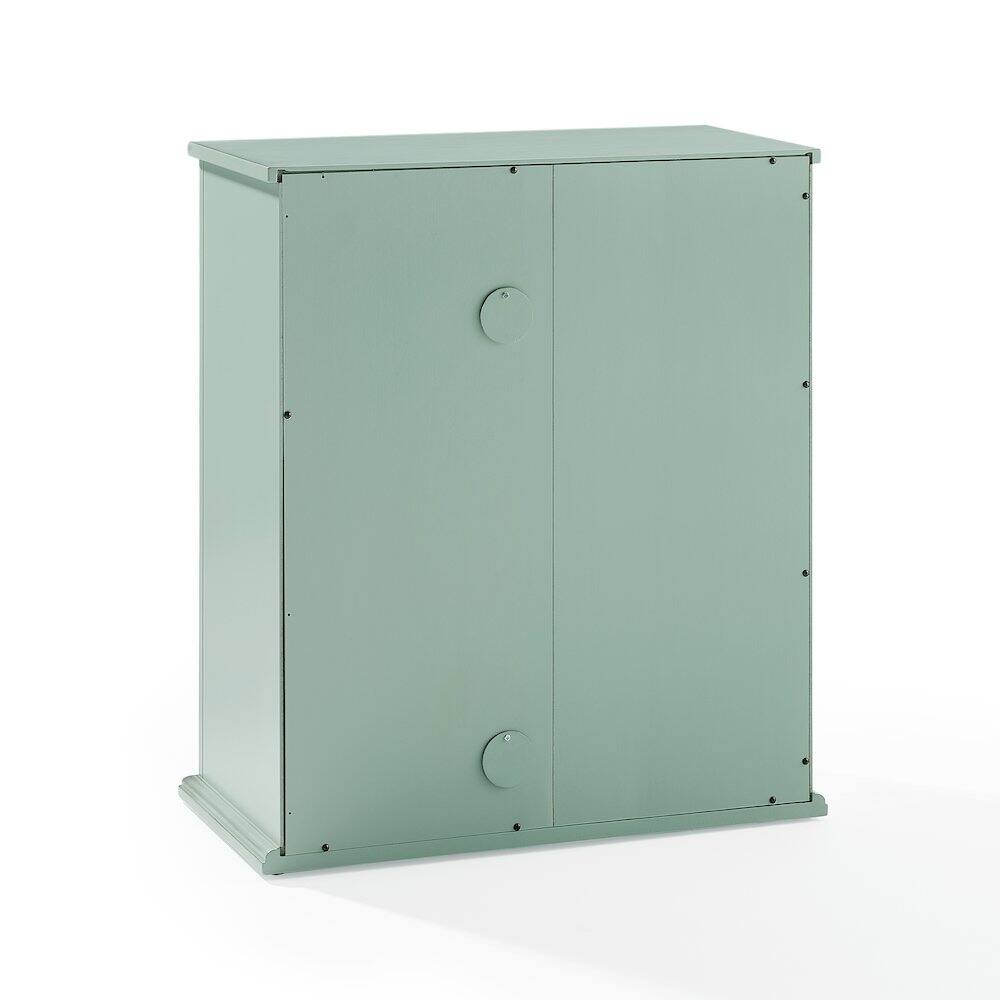 Left. Crosley Furniture - Holbrook Stackable Kitchen Storage Pantry - Distressed Seafoam Blue.
