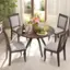 Back. Costway - Wood Dining Chairs Set of 2 with Rubber Wood Frame Padded Seat High Backrest - Brown.