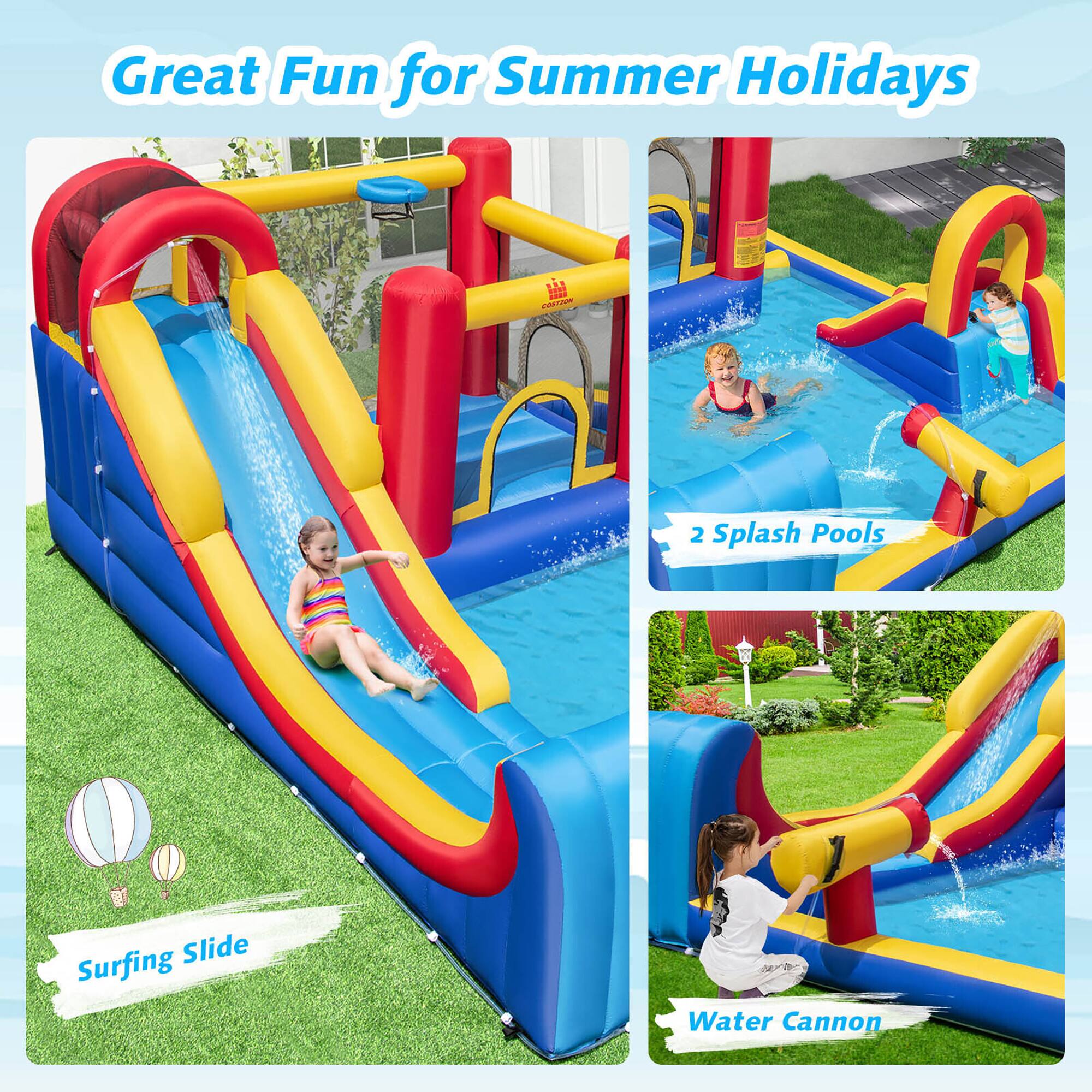 Great Fun for Summer Holidays

- 2 Splash Pools
- Surfing Slide
- Water Cannon