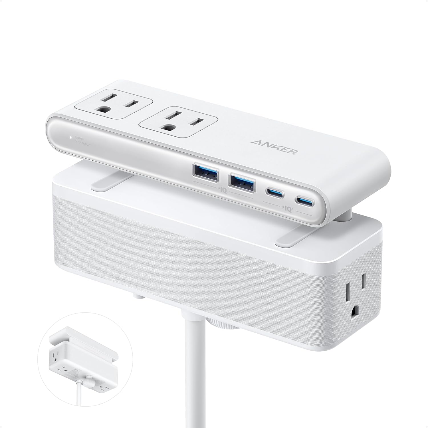 Anker - Nano Power Strip, Desk Clamp with 1500J Surge Protector - White price history on PriceWatchPro