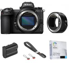 Bundle - Nikon - Z 6II Mirrorless Camera with FTZ II Mount Adapter, with Extra Battery, Wrist Strap, Screen Protector