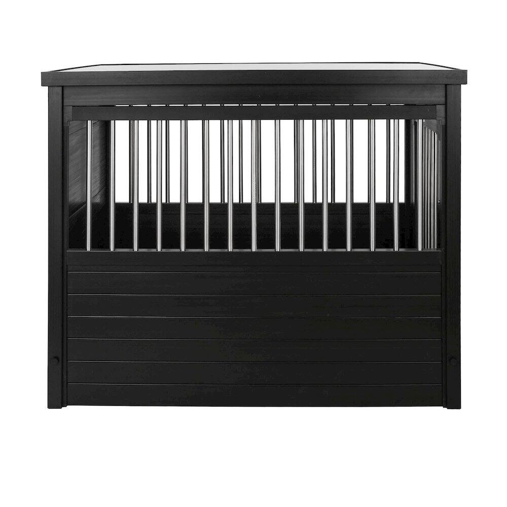 Back. New Age Pet - ECOFLEX Dog Crate End Table - Espresso Large.
