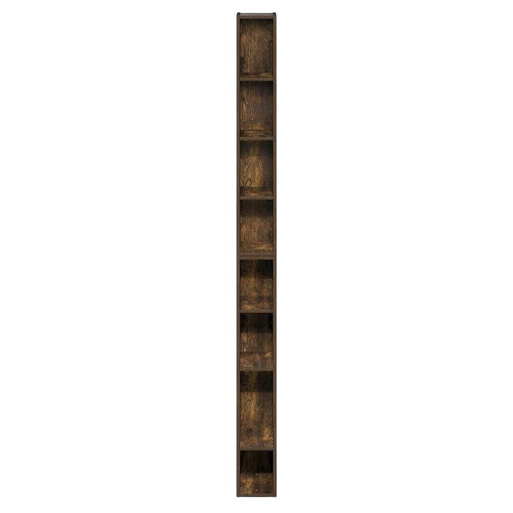 Back. FurniFact - Amber Pine 8-Tier Bookcase with Space Saving Storage Shelf - Amber Pine.