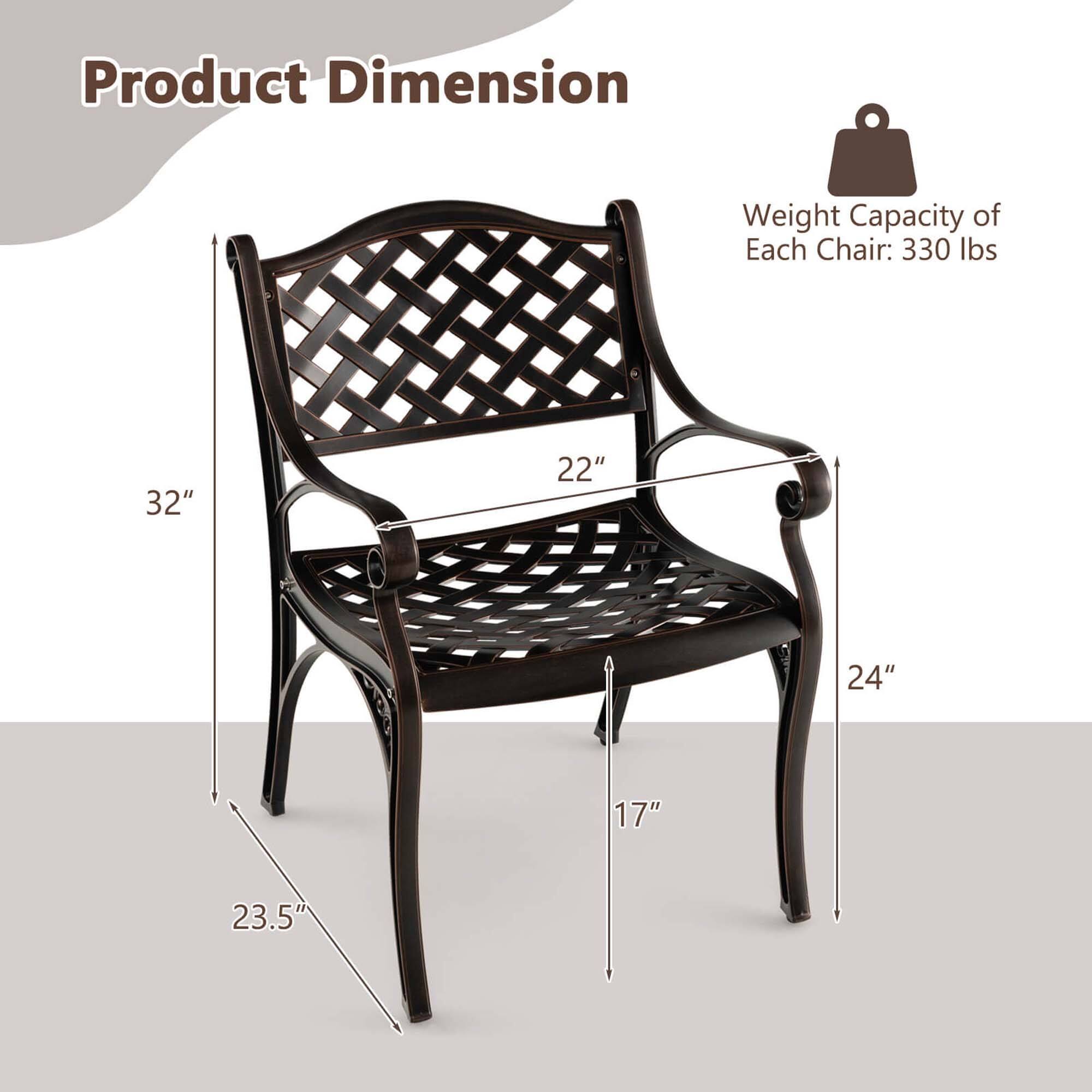 Product Dimension

Weight Capacity of Each Chair: 330 lbs

32"  
22"  
24"  
17"  
23.5"