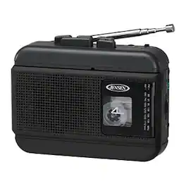 Jensen - MCR-75A Personal Cassette Player/Recorder with AM/FM Radio - Black