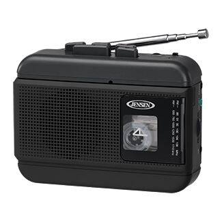 Front. Jensen - MCR-75A Personal Cassette Player/Recorder with AM/FM Radio - Black.