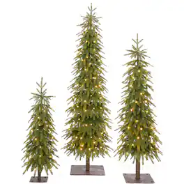 Best Choice Products - 3ft/4.4ft/6ft Artificial Downswept Aspen Christmas Tree Twinkling White LEDs Slim Alpine Decor - Green