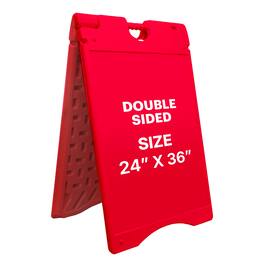 Jumbl - A Frame Sandwich Board – 24 x 36" Display Sidewalk Sign with PVC Sign Protector - Red