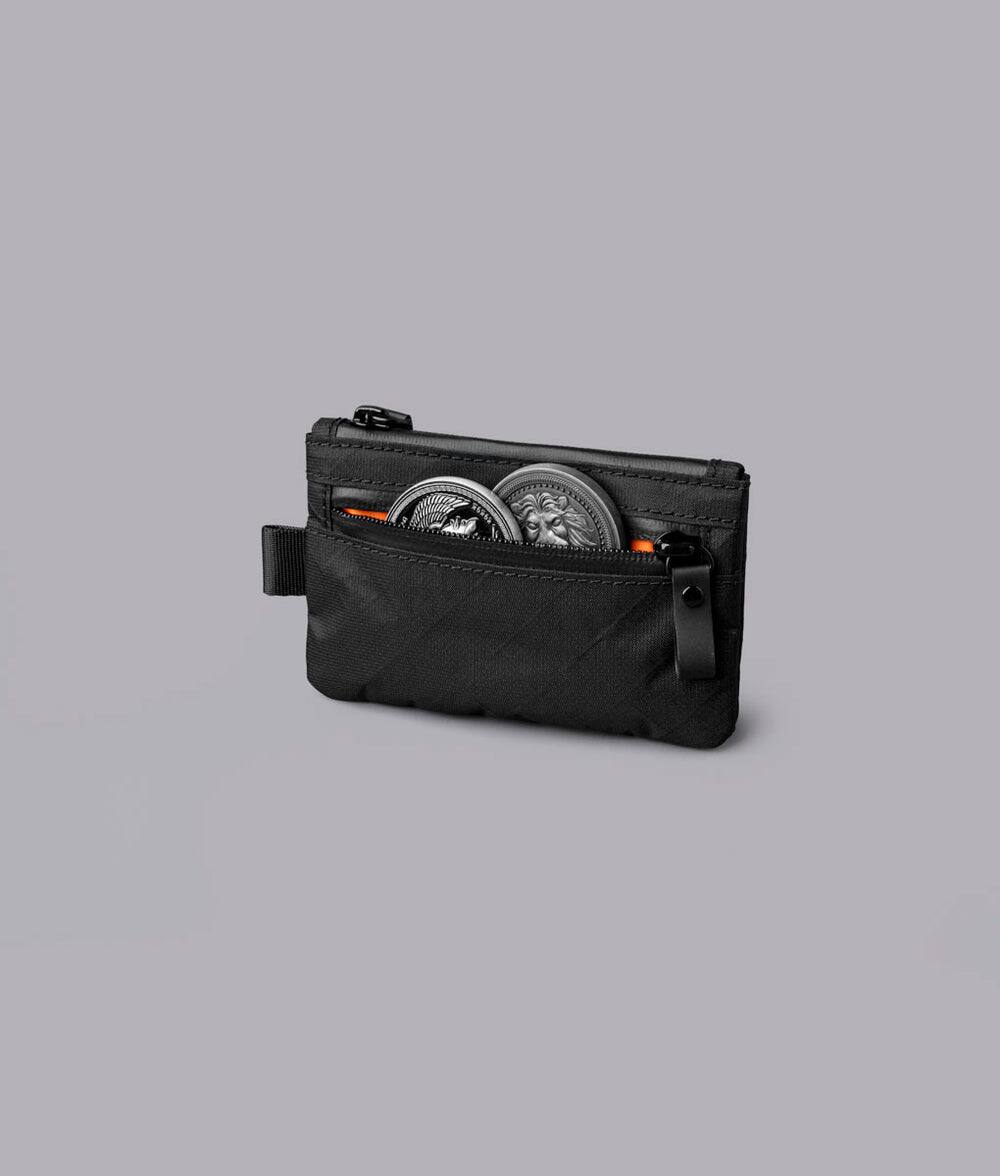 Alt View 3. ALPAKA - Zip Pouch RFID Wallet Pouch, Slim Card Holder for Cash/Cards/Coins, YKK AquaGuard Zippers - Black Ultradyne 100D.
