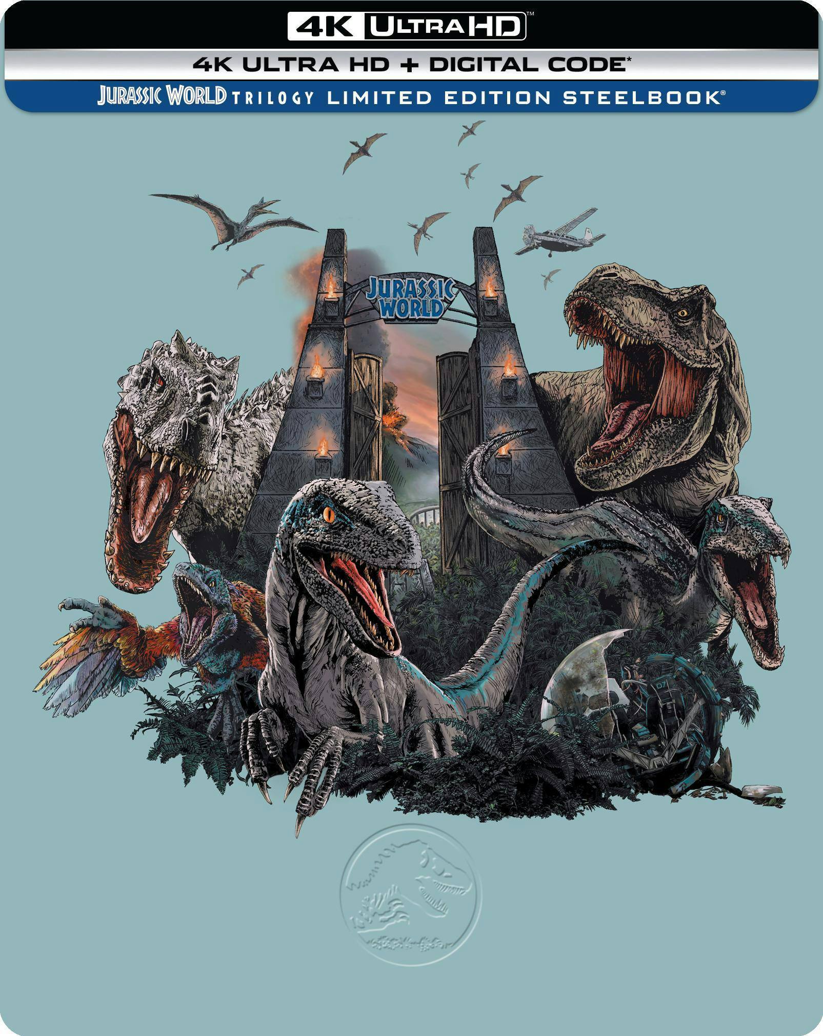 Angle. Jurassic World Trilogy (Steelbook)   - 4K Blu-Ray.