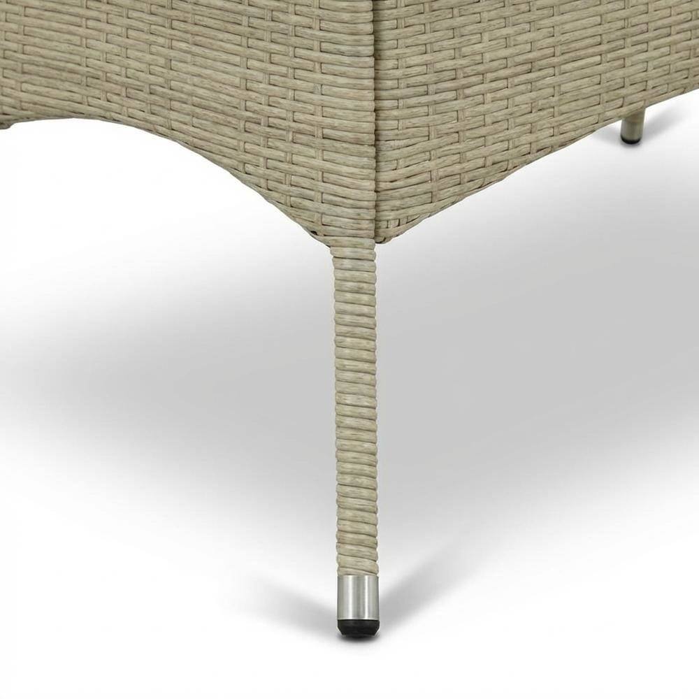 Alt View 1. Outdoor Escape - Wicker Outdoor Bistro Table with Linen Finish and Durable Wicker Surface - Natural Linen.