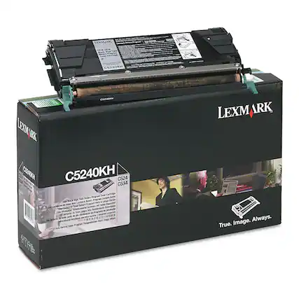 Sure, here is the corrected and grouped text from the image:
**Product Information:**
- LEXMARK
- C5240KH
- C534
- C5240KH
**Description:**
- Oil Black High Yield Return Program Toner Cartridge
- One Cartridge Toner Lexmark Programa para una larga duración
- Ein Ersatzpatrone Toner Lexmark Programa para una larga duración
- Un cartucho de toner de alta capacidad para impresoras Lexmark
- Tonerpatrone Lexmark für eine lange Lebensdauer
- Toner Cartridge Lexmark for long life
- Toner Cartridge Lexmark for long life
- Salta Kartridge Toner Programa untuk tinta tinta
**Features:**
- True. Image. Always.
**Additional Information:**
- LEMARK ENES, TAM SArvras
- LEXM ARK 40H
- LEXM ARK 240 9T
- Tuer Cartriage Petum Program Lengue Detrde Hih Vinil Program Durata Di ROL Lowsok Reluri Lenga - Mere de