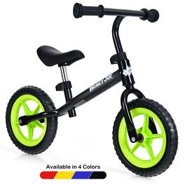 Costway - Kids Balance Bike No Pedal Training Bicycle w/ Adjustable Handlebar & Seat - Black